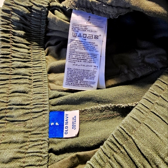 Old Navy Womens Linen Blend Ankle Pants - Olive Green - Picture 15 of 16